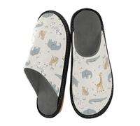 HMZXZ Pantoufles animaux africains girafe pour homme et femme - Motif éléphant mignon - Chaussons d'intérieur - Chaussettes d'intérieur - Chaussures de chambre à coucher - Pour voyage, multicolore, 45