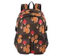 HMZXZ Sac à dos de voyage écureuil d'automne champignon sac à dos ordinateur portable robuste sac d'école animal champignon collège sac à livres 14 pouces