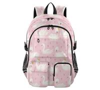HMZXZ Sac à dos de voyage en forme de cygne mignon pour ordinateur portable, sac d'école, sac d'école, sac à dos pour l'école, sac à livres pour l'université Rose 3