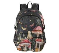 HMZXZ Sac à dos de voyage pour ordinateur portable Motif champignon et lune Rouge 35,6 cm