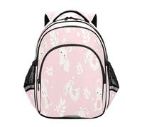 HMZXZ Sac à dos pour enfants, sac d'école primaire, garçons et filles, lapins blancs, sac à dos de voyage, sac à dos de voyage, sac à dos de travail, joyeuse fête de Pâques