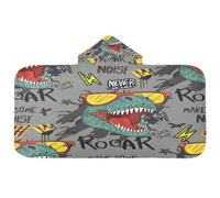 HMZXZ Serviette de bain à capuche pour enfants garçons et filles, serviette de bain à capuche motif dinosaure, tyrannosaure pour tout-petits avec capuche, 127 x 60 cm