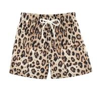HMZXZ Short de bain pour enfant garçon - Marron - Peau léopard - Séchage rapide - Maillot de bain pour enfant adolescent - Peau d'animaux 2-13 ans, multicolore, 5 ans