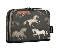 HMZXZ Trousse à crayons debout avec animaux en cours d'exécution, grande capacité pour garçons et filles, trousse à crayons multicouche, organisateur de papeterie, cheval pour l'école et le bureau
