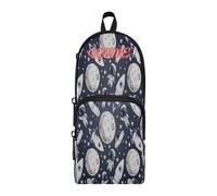 HMZXZ Trousse à crayons personnalisée avec motif planètes d'astronautes, trousse à crayons pour filles, garçons, enfants, étoiles rétro, fusées, stylo et trousse de papeterie pour l'école