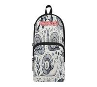 HMZXZ Trousse à crayons personnalisée bohème avec escargot mignon pour filles, garçons, enfants, stylo de peinture florale personnalisé et trousse de papeterie pour l'école