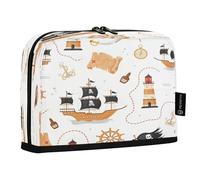 HMZXZ Trousse à crayons sur pied avec carte de bateau de pirate, grande capacité pour garçons et filles, trousse à crayons multicouche, organiseur de papeterie, océan, mer pour l'école, le bureau