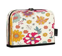 HMZXZ Trousse à crayons sur pied avec motif floral coloré, grande capacité pour garçons et filles, trousse à crayons multicouche, organisateur de papeterie, fleur de printemps pour l'école, le bureau
