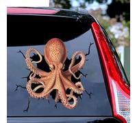 HN20 Autocollants en forme de pieuvre - Autocollants 3D réalistes Karen pour voiture, décoration d'anniversaire - Autocollants en vinyle pour voiture, fenêtre et mur