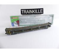 HN4412 ARNOLD N 1:160 / 2 WAGONS SNCF DD DEV 66 PORTE VOITURES LIVREE VERT Ep IV