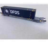 HN9751 DFDS WAGON PLAT AVEC CONTAINER ARNOLD ECHELLE TT 1/120