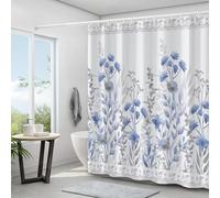HNBFKD Ensemble de Rideau de Douche à Motif Floral Aquarelle, Rideau de Douche en Tissu Doux, décoration de Maison et de Cuisine Moderne, avec Crochets en Plastique 130x190cm/51x75in(WxH)
