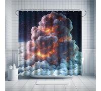 HNBFKD Explosion Cloud - Ciel étoilé et Nuages, Polyester résistant à l'eau, Pare-Baignoire, Décoration de Salle de Bain Moderne, Toutes Saisons 90x180cm/(WxH)