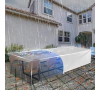 HNBFKD Housse de Protection pour Meubles de Jardin Imperméable 190x90x70cm/LxWxH Rectangular 420D Oxford Anti-UV Rattan Outdoor Furniture Garden Table Covers for Sofa Couch Dining Table Chairs Argent