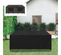 HNBFKD Housse Salon de Jardin 180x130x85cm/LxWxH 420D Oxford Anti-UV Bâche Table Exterieur Housse de Table Rectangulaire, Couverture de Protection Meubles Bâche Salon de Jardin Imperméable Noir