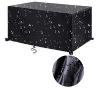 HNBFKD Housse Salon de Jardin Exterieur Imperméable 215x135x74cm(LxWxH) Rectangulaire 420D Tissu Oxford, Coupe-Vent, Anti-UV Housse de Protection Table de Jardin avec Corde et Boucle Verrouillage
