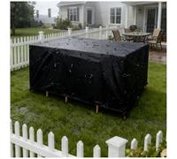 HNBFKD Housse Salon de Jardin Imperméable 210x140x75cm/LxWxH Rectangulaire Housse Table et Chaise de Jardin, Housses de Rangement Extérieur Imperméables Bâche Table Extérieure avec Cordon de Serrage
