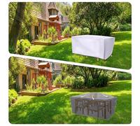 HNBFKD Housse Table de Jardin 135x135x80cm/LxWxH Tissu Oxford Exterieur Housse de Protection pour Mobilier imperméable Bâche Salon Couvrir pour Meubles de Jardin Bâche Anti Pluie Argent
