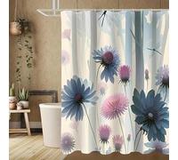 HNBFKD Rideau de Douche Aquarelle Pissenlit et Libellule - Comprend 12 Crochets, Accessoires de Salle de Bain, décoration Artistique, Rideaux de Baignoire 100x200cm/(WxH)