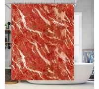 HNBFKD Rideau de Douche en marbre Rouge, décoratif et imperméable, pour Salle de Bain Panneau de Douche en Tissu imperméable, Option de décoration pour la Maison 100x170cm/(WxH)