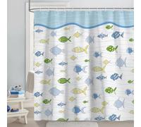 HNBFKD Rideau de Douche en Polyester imperméable avec Crochets, Motif Poissons colorés et Animaux Marins 145x190cm/(WxH)
