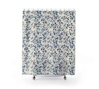 HNBFKD Rideau de Douche Floral rétro Bleu Rideau de Douche Floral Décor de Salle de Bain Rideaux de Douche Bleus Inspiration Vintage 160x160cm(WxH)