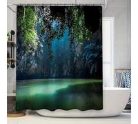 HNBFKD Rideau de Douche forêt Cascade Paysage Naturel décor de Salle de Bain Style Vintage Verdure fougère décoration botanique pour la Maison 160x183cm/(WxH)