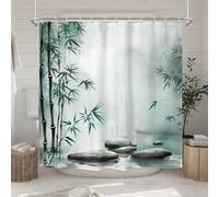HNBFKD Rideau de Douche Forêt de bambous, Style Encre de Chine, Polyester imperméable, Paysage Naturel, décoration Artistique pour Baignoire 90x190cm/(WxH)