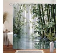 HNBFKD Rideau de Douche imperméable à Impression numérique avec Motif de forêt de Bambou sereine apportant Le Calme de la Nature à Votre Espace Salle de Bain 200x220cm/79x87in(WxH)