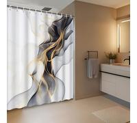 HNBFKD Rideau de Douche imperméable à Motif de marbre Noir et Blanc Abstrait Simple et Moderne, Rideau de séparation avec Crochets 180x230cm/71x91in(WxH)