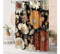 HNBFKD Rideau de Douche imperméable bohème coloré avec Crochets en Plastique - Motif Floral Abstrait Moderne pour Une décoration de Salle de Bain Chic 90x220cm/35x87in(WxH)
