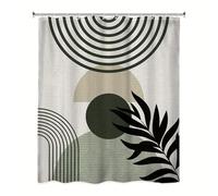 HNBFKD Rideau de Douche imperméable Vert Boho - Décoration de Salle de Bain Minimaliste rétro Abstraite Moderne du Milieu du siècle, 12 Crochets en Plastique Inclus,75x200cm/30x79in(WxH)