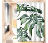 HNBFKD Rideau de Douche scandinave à Motifs de Plantes Tropicales, en Polyester, Style Moderne, avec Crochets. 90x220cm/(WxH)