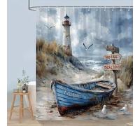 HNBFKD Rideau de Douche Simple Coast Lighthouse, Lavable, imperméable, en Polyester, avec Crochets, pour la décoration intérieure. 95x220cm/(WxH)