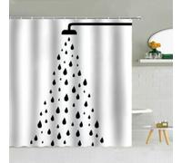 HNBFKD Rideau de Douche Simple, Noir et Blanc, Motif de gouttelettes d'eau, en Tissu Polyester, pour Salle de Bain, Suspendu, décoration de Maison 170x170cm/67x67in(WxH)