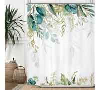 HNBFKD Rideau de Douche Tropical Vert Or Vert Feuilles Tropicales Plante Tissu Rideau de Salle de Bain Rideau de Bain Jungle botanique 100x190cm/39x75in(WxH)
