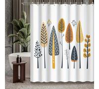 HNBFKD Rideau de Douche Vintage en Bois à Motifs Abstraits linéaires - avec Crochets, décoration Artistique pour Salle de Bain, hôtel, Maison d'hôtes, Rideau de Baignoire 90x150cm/(WxH)