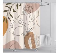 HNBFKD Salle de Bains Abstrait bohème Rideau de Douche médiéval Minimaliste Art Polyester Rideau de Douche Salle de Bain Bain Rideaux de Douche 90x220cm/35x87in(WxH)