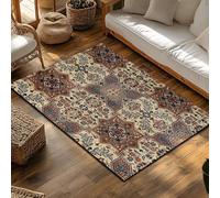 HNBFKD Tapis Vintage, Style bohème Rustique, idéal pour Le Salon, la Chambre, Le Couloir et comme Tapis d'éveil pour bébé Décoration intérieure - 40x60cm/16x24inch
