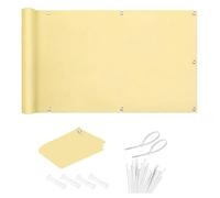 HNBFKD Voile d'ombrage avec œillets - 4.5x1.6M/450x160CM Jaune Clair - Rectangulaire, Protection Solaire, Imperméable, Brise Vue Balcon, Couverture de Écran Jardin, avec Attaches de Câble et Cordons