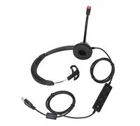 HNBGNNMRO Casque téléphonique Mono-Oreille avec Micro à réduction de Bruit, Casque d’Entreprise USB pour Bureau et Centre d’appels, contrôle du Volume et Bouton de Mise en sourdine, Casque