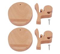 HNBGNNMRO Support de téléphone électronique en Bois de hêtre, 2 Ensembles de Supports de téléphone en Bois, Support de téléphone Portable de Bureau Mignon avec Fente antidérapante pour