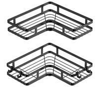 HNBTX etagere support salle de bain sans percage,etagere douche angle,etageres angle salle de bain,etageres douche ventouse,serviteurs de douches 2pcs
