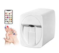HNBYLMM 3D Nail Art Painting Machine, 2400 DPI Automatic DIY Nail Printer, Automatically Recognize Nail Shape, Fast Drawing in 20s, 1000+ Designs, APP Contro, for Nail Studio/Home/Salon White