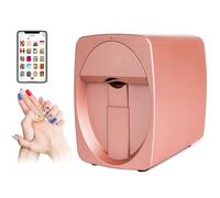 HNBYLMM 3D Nail Art Painting Machine, 2400 DPI Automatic DIY Nail Printer, Automatically Recognize Nail Shape, Fast Drawing in 20s, 1000+ Designs, APP Contro, for Nail Studio/Home/Salon Pink