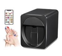HNBYLMM 3D Nail Art Painting Machine, 2400 DPI Automatic DIY Nail Printer, Automatically Recognize Nail Shape, Fast Drawing in 20s, 1000+ Designs, APP Contro, for Nail Studio/Home/Salon Black