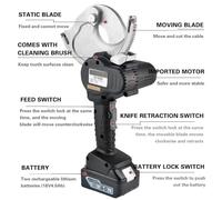 HNBYLMM Electric Ratchet Wire Cutter Battery Ratcheting Cable Cutters Heavy Duty Cable Cutting Tool Kit Portable Hydraulic Cable Cutter with 2 Battery for Aluminum Copper Cable & Armoured Cable,50mm