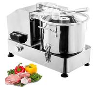 HNBYLMM Hachoir à légumes électrique, Robot culinaire Commercial, Hachoir à Viande Multifonction en Acier Inoxydable, avec Lame incurvée en S, pour hacher légumes, Fruits, céréales et Noix,6L