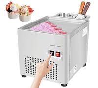 HNBYLMM Machine à crème glacée roulée, Machine a Creme glacee Commerciale, Plaque Glace Ice Roll 35 x 25 cm, avec compresseur et 2 raclettes, pour la Fabrication de Glaces et de yaourts glacés