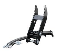 HNBYLMM Pince de Pouce hydraulique pour Mini-pelles, Pince à Trois Trous pour rétrocaveuse, Pince hydraulique avec 2 Flexibles hydrauliques pour Petite Pelle jusqu'à 3 tonnes